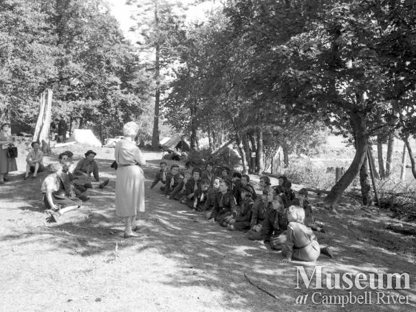 Girl guides at camp on Hudson's Farm