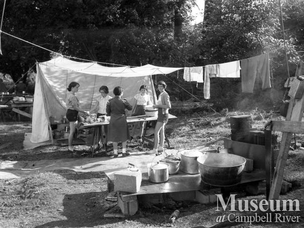 Girl guides at camp on Hudson's Farm