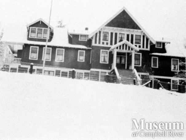 The Lourdes Hospital covered in snow, Campbell River