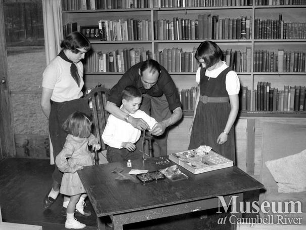 Roderick Haig-Brown with his children