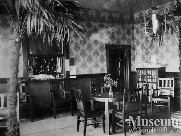 Lobby of the third Willows Hotel, Campbell River
