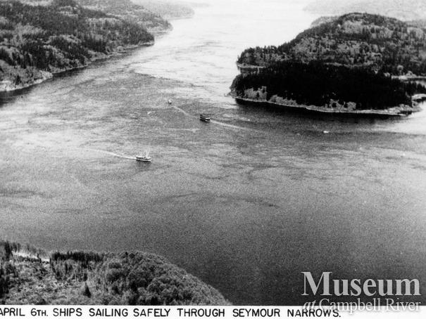 Seymour Narrows the day after the Ripple Rock Explosion