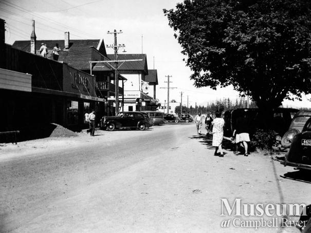 View of downtown Campbell River, 1940s