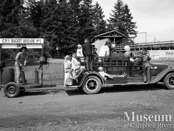 Fire department's float in the July 1st Parade 