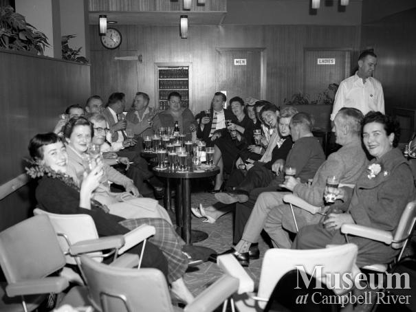 Interior of the bar at the Quinsam Hotel, Campbellton
