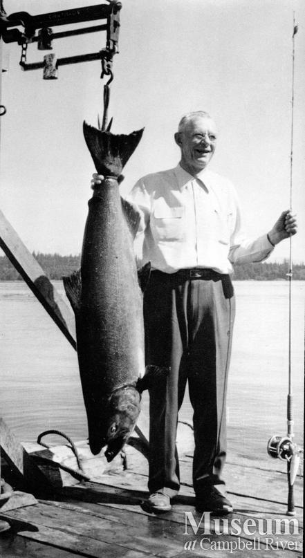 Alfred Moss with catch, Tyee Man