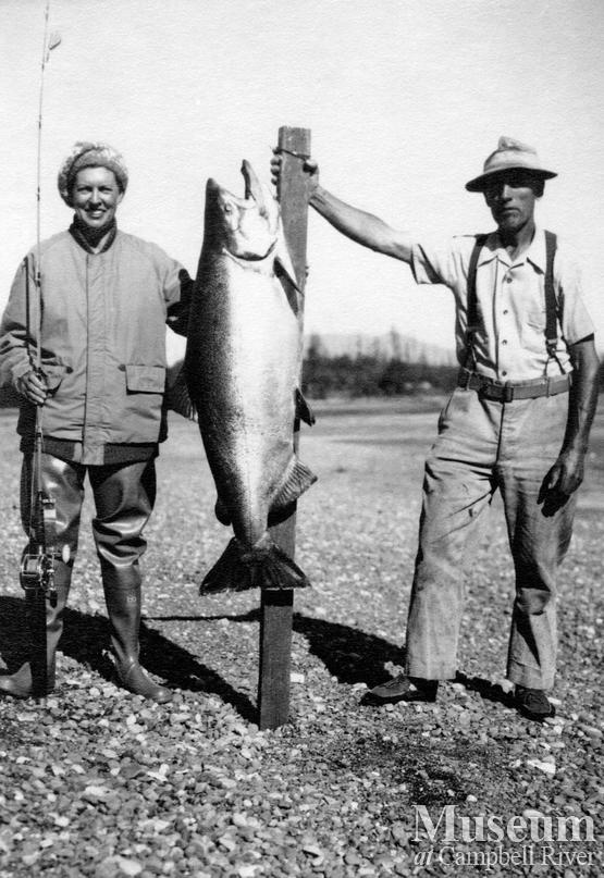 Hilda Parker Kuett, Tyee Man, with guide Carl Erickssen
