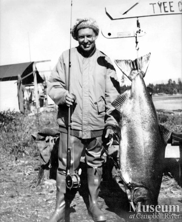 Hilda Parker Kuett, Tyee Man, with her catch