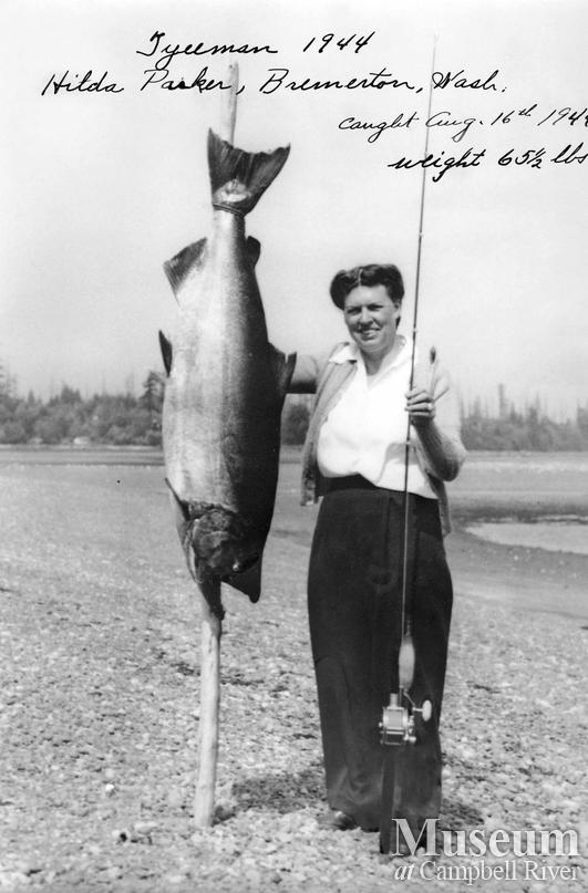 Hilda Parker, Tyee Man, with her catch