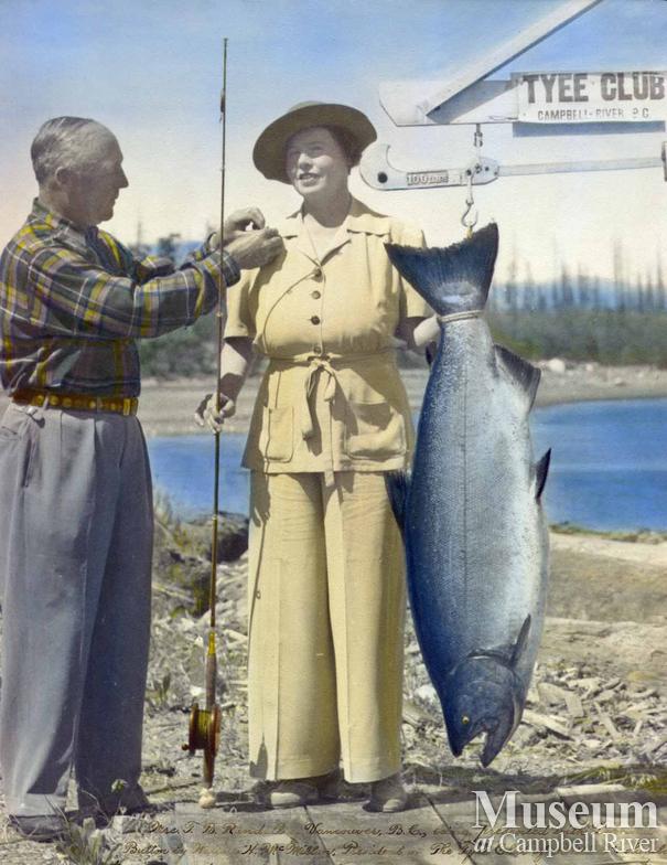 Mrs. Randall, Tyee Man, with her catch