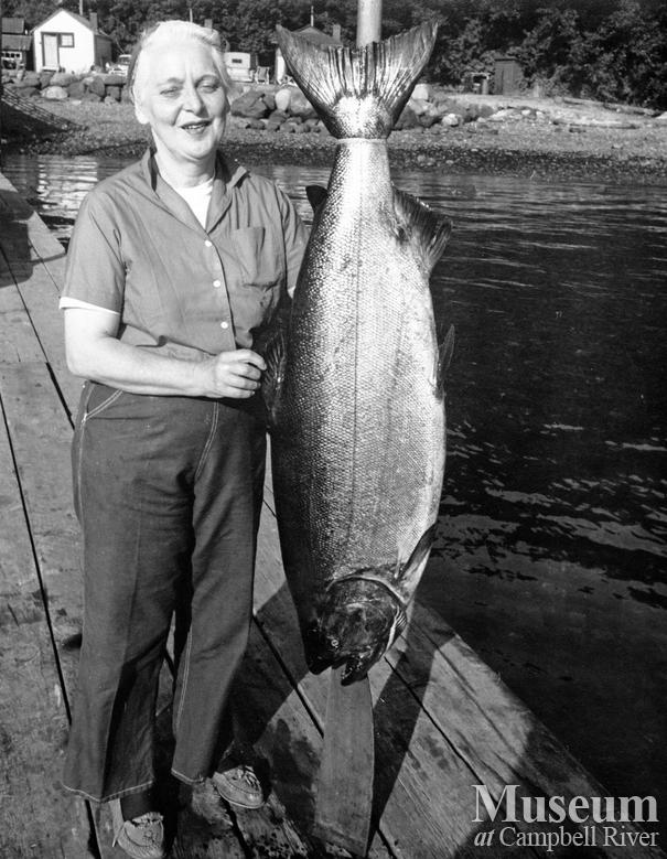 Mrs. Ballou, Tyee Man, with her catch