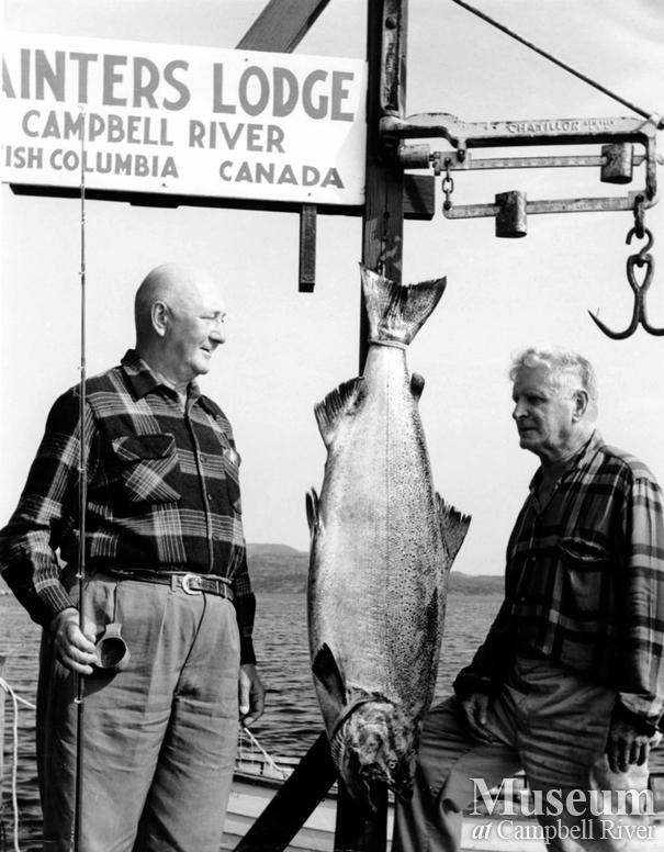 Joe Hess, Tyee Man, with his catch
