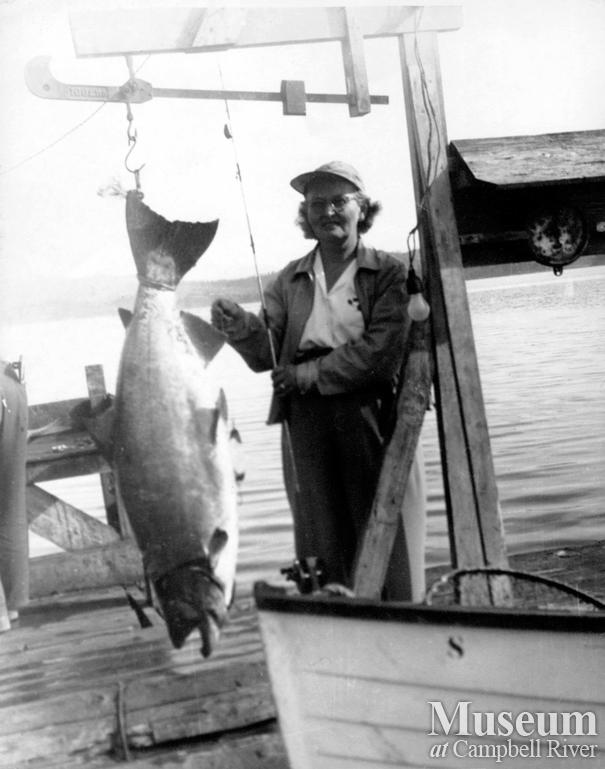 Mrs. E.C. Mortenson with a catch