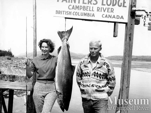 Georgia Maclean with her catch and guide Jim Sears
