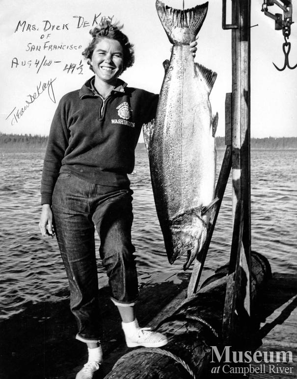 Mrs. Jean De Kay of San Francisco with catch