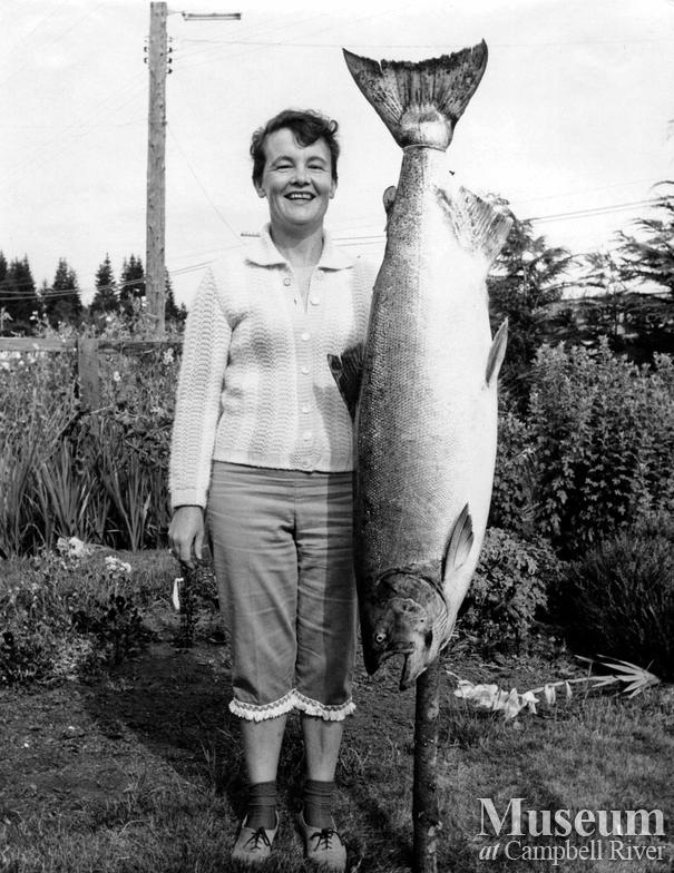 Mrs. Murphy with her catch