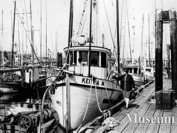 Commercial fishing boats tied up at the Campbell River wharf