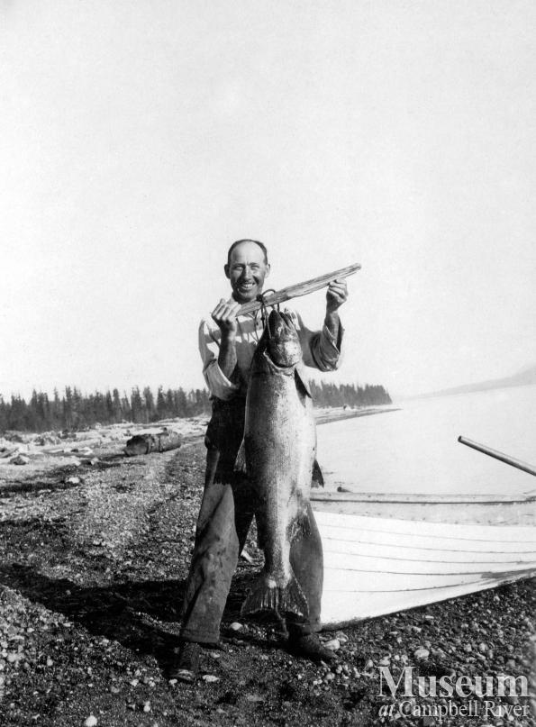 Herbert Pidcock with a salmon