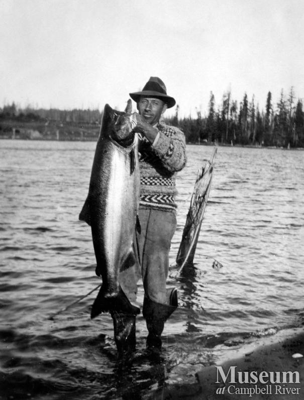 Herbert Pidcock with a salmon