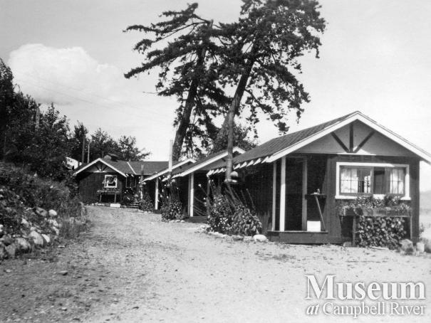View of the cabins at Painter's Lodge, Campbell River