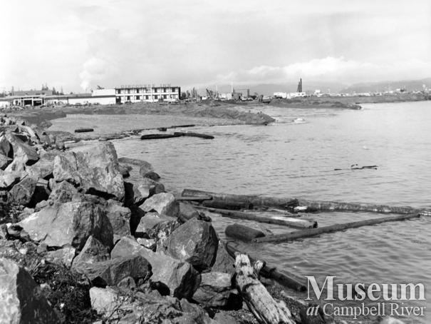 Campbell River beachfront in front of downtown Campbell River