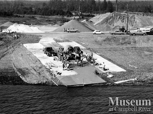 Building the public boat ramp at Tyee Spit. 