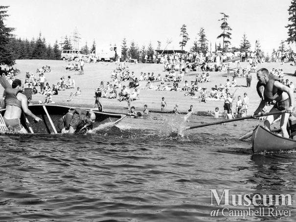 Canoe jousting at Campbell River's Water Festival