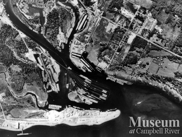 Aerial view of the Campbell River estuary 