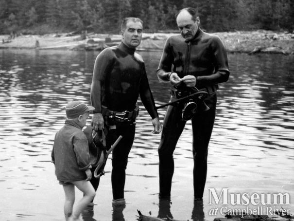 Stan Douglas and Roderick Haig-Brown scuba diving