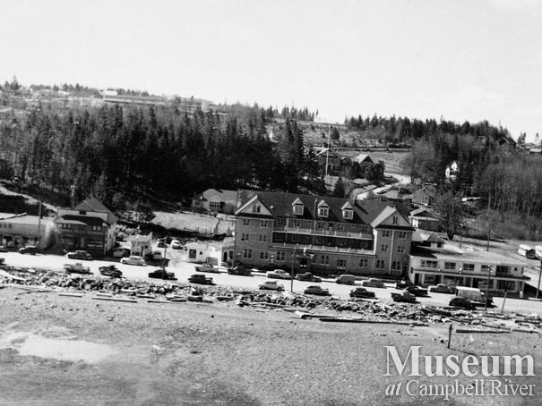 Aerial view of Campbell River waterfront
