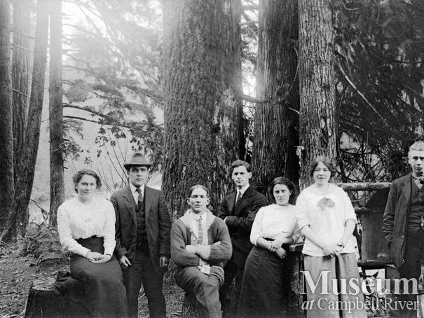 A hiking party going to the Falls, Campbell River