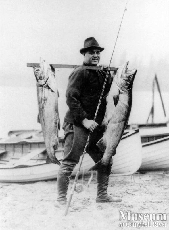Dave McDonald with two fish