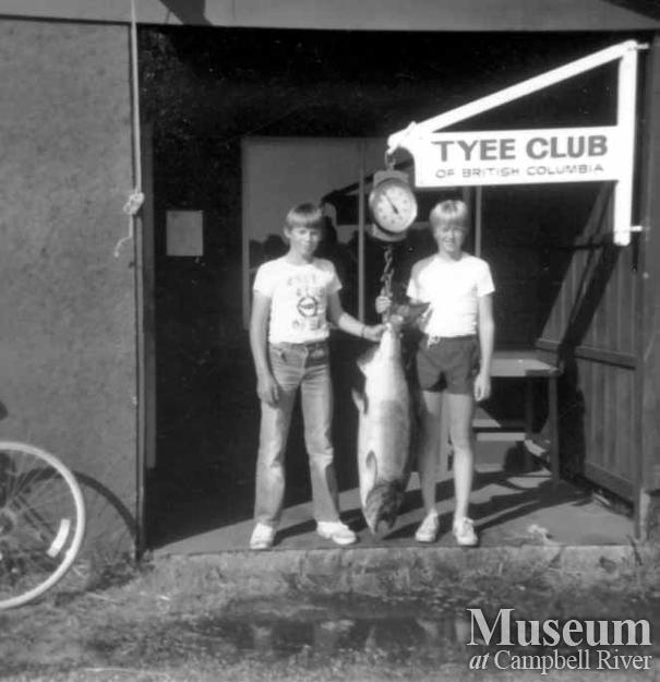 Kids with catch at Tyee Club scales