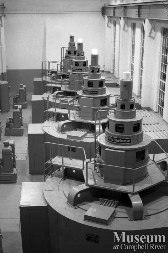 View of the interior of the John Hart Generating Station