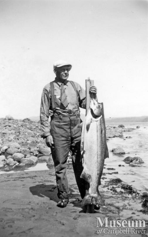 George Finkley with salmon