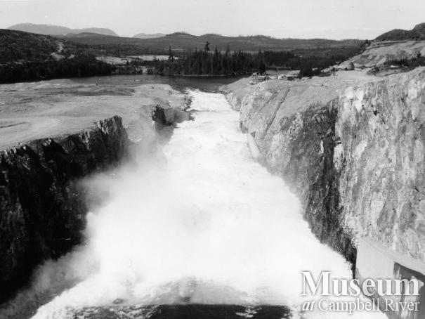 Construction of Strathcona Dam, 1950s