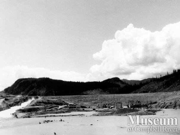 Construction of Strathcona Dam, 1950s
