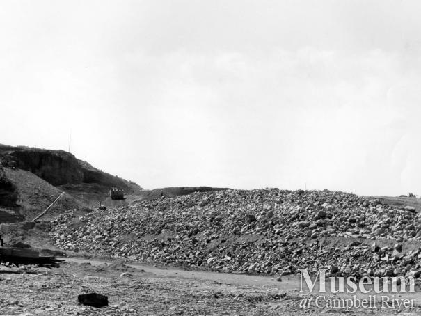 Construction of Strathcona Dam, 1950s