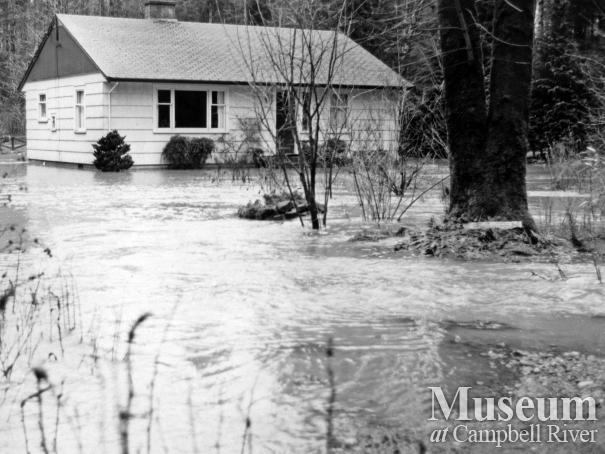 Mr. and Mrs. Ted Brown's house in a flood