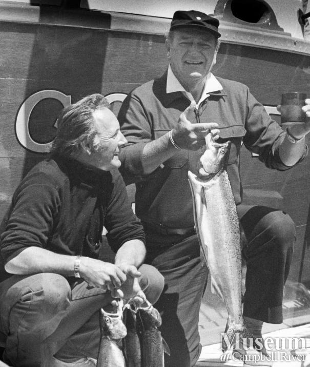 John Wayne in his boat, Wild Goose