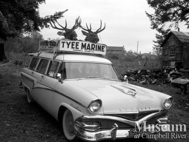 Elk trophies on Tyee Marine vehicle